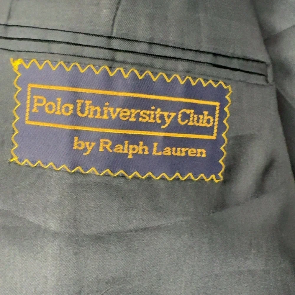 Vintage Polo University Club Ralph Lauren Blazer Mens 21.5x32 Navy Wool Preppy